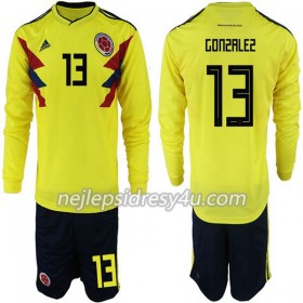 Fotbalový Dres Kolumbie Gonzalez 13 Dětské Domácí MS 2018 Dlouhý Rukáv